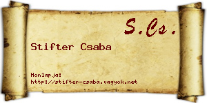 Stifter Csaba névjegykártya